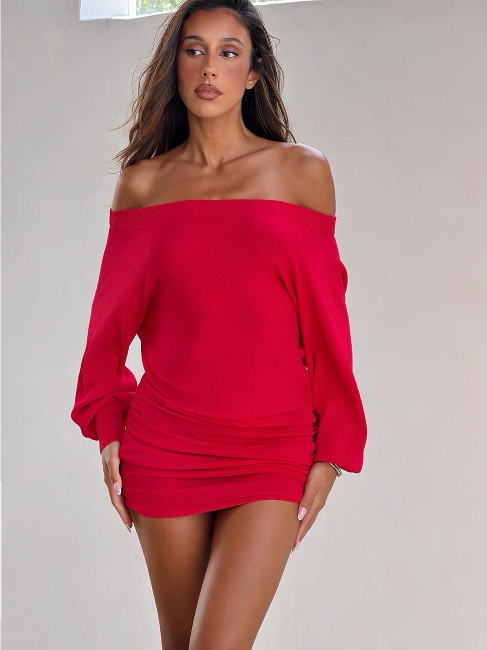 Tiger Mist Off-Shoulder JANINE Mini Dress